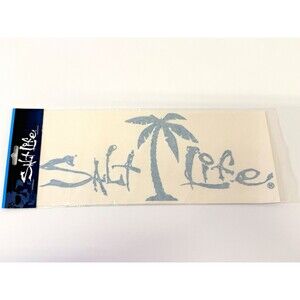 Salt Life Teal Vinyl Palm Tree Beach Decal Sticker, Medium 12 in Horizontal